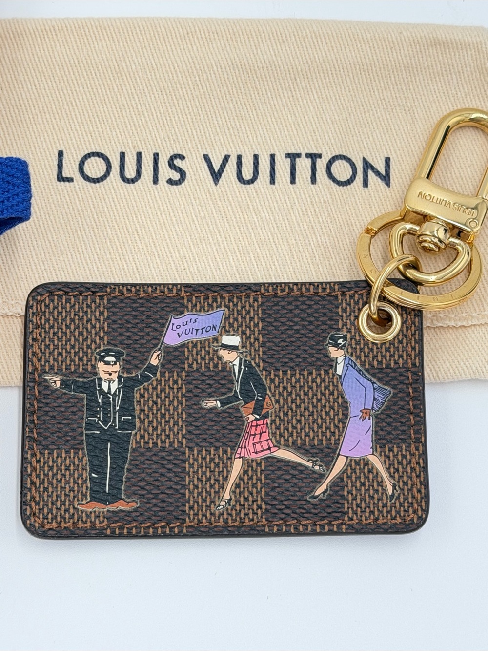 Rare Limited Edition Damier Canvas Illustre Key Holder/Bag Charm Full Set w/COA - Picture 3 of 15